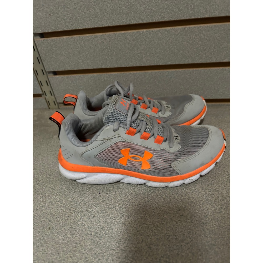 Under Armour Assert 9 Kids Running Shoes Grey Orange 3024833-107 Size 4Y - Picture 2 of 7